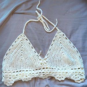 Cream Crop Cover Up Top / Size: Medium